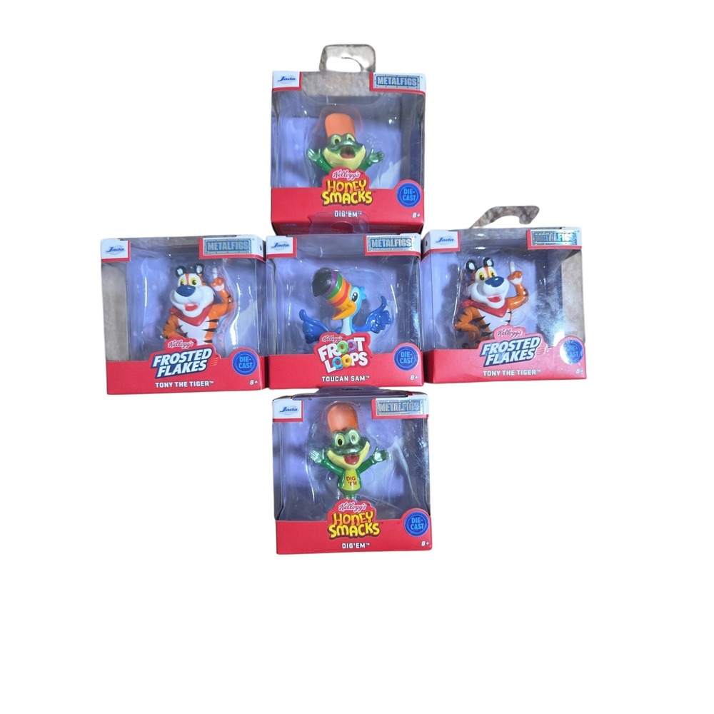 Jada Toys Metalfigs Kellogg's Cereal Mascots Tony Tiger Toucan Sam Dig Em Lot 5